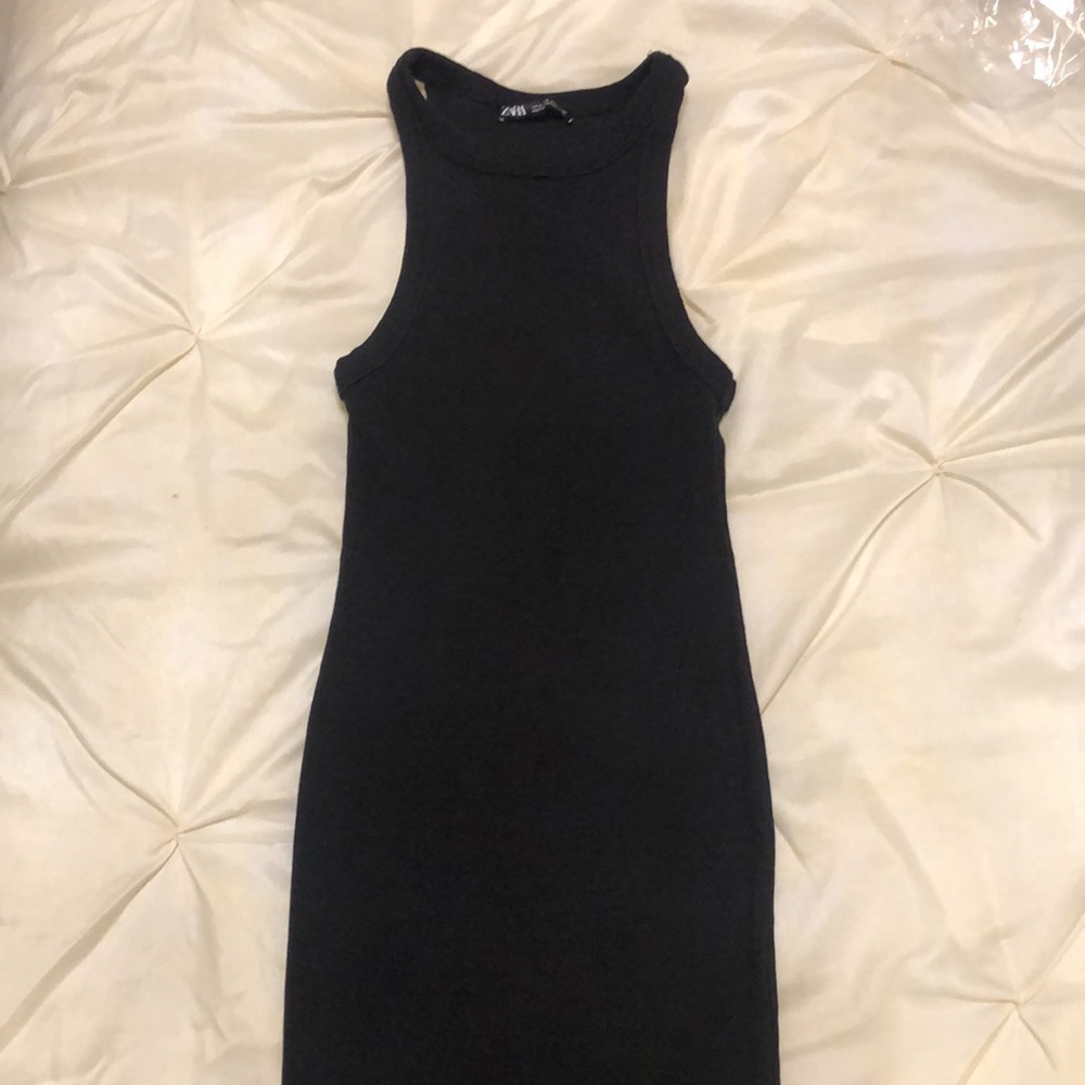 Black Ribbed Dress - Picture 2 of 3